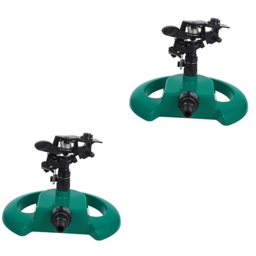Happyyami 2 Sätze 360 Bewässerung Rasen Bewässerung Sprinkler Pflanzen 360-grad-bewässerungskopf Anlage Gartenwassersprinkler Rasenbewässerungssprenger Gras Rotierende Gartenspritze Green von Happyyami