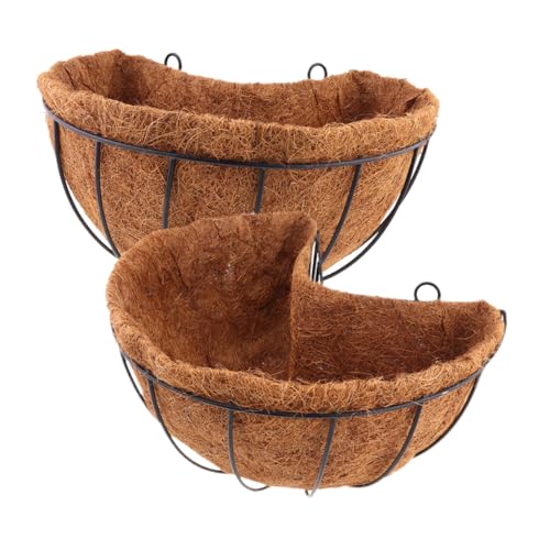 Happyyami Hängende Blumenkörbe Für Pflanzen Im Freien 2 Stück Aus Eisen Und Kokosfaser Große Pflanzgefäße Für Balkon Und Garten Dekorativ Und Langlebig Für Kräuter Und Sukkulenten von Happyyami
