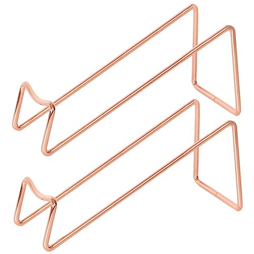 Happyyami 2 Stück Metall Weinflaschenhalter Weinregal aus Tisch Display für Weinliebhaber Rosegold Klein und Praktisch für Zuhause und Bar von Happyyami