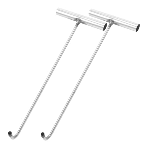 Happyyami 2 Stück Schachthaken Edelstahl Schachtdeckel Haken T- Hebehaken Metall Heuhaken Rolltür Zughaken Happyyami 2 Stück Schachthaken Edelstahl Schachtdeckel Haken T- Hebehaken Metall Heuhaken Rolltür Zughaken von Happyyami