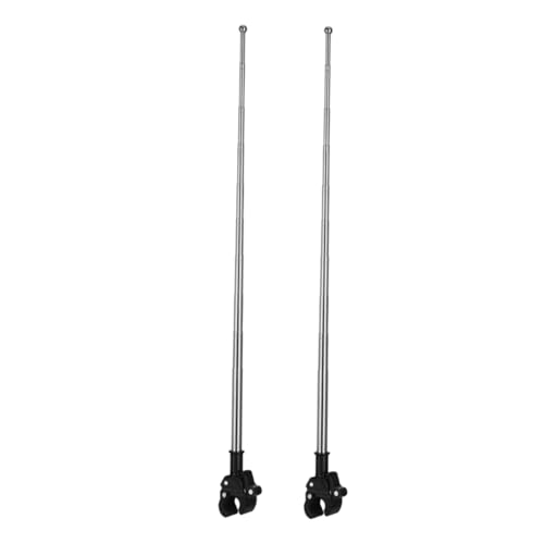 Happyyami 2-teiliges Langlebiges Edelstahl-fahnenmast-Set Für Fahrräder Und Motorräder, Zur Dekoration Von Autolenkern Und Zur Fahrzeugfahnenhalterung, Verstellbar Und Ausziehbar von Happyyami