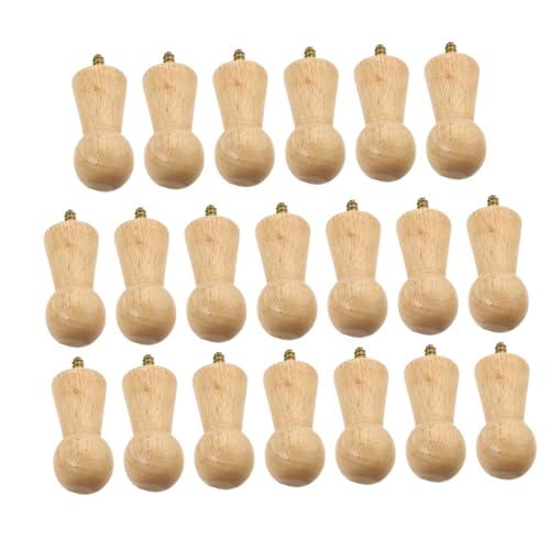 Happyyami 20 Sätze Runde Holzkleiderhaken Wandhaken für Handtücher Mäntel und Kleidung aus Natürlichen Materialien Installieren für Zuhause Büro und Cafés von Happyyami