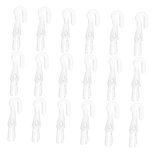 Happyyami 20 Stück Blind Wand Ersatzhaken Transparente Kunststoffhaken für Vertikale Jalousien mit Ergonomischem Fragezeichen Design für Einfache Handhabung und Präzise Lichtregelung von Happyyami