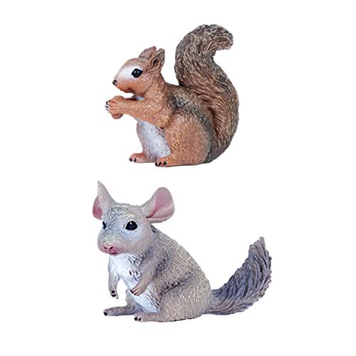 Happyyami 2stücke Eichhörnchen-Ornament Aus Kunststoff Eichhörnchen-Modell Tiermodell Aus Harz Mini-eichhörnchen-Figuren Landschaftsornament Für Heimdekoration Blumentopf Und Schreibtisch von Happyyami