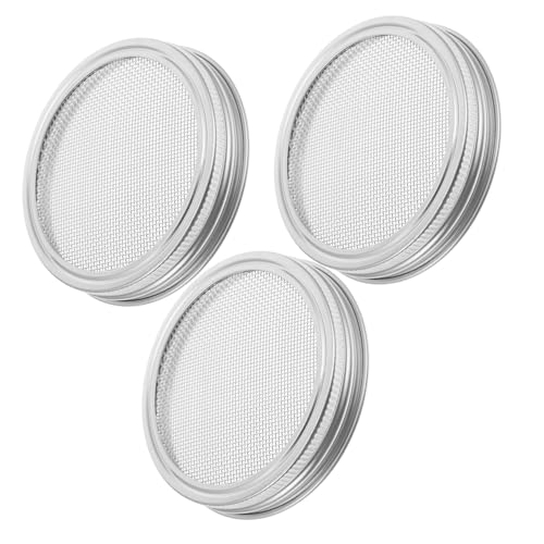 Happyyami 3stück Keimglas-Deckel Aus Edelstahl Für Einmachgläser Mit Breiter Öffnung Zum Anbauen Von Bio-sprossen Im Haus Küche Mit Siebdeckel Für Leichtes Abtropfen Und Entleeren Von Wasser von Happyyami