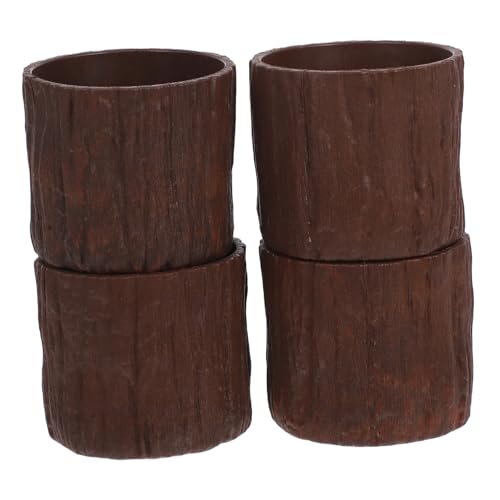 Happyyami 4 Stück Baumstumpf-pflanzenhalter Aus Kunststoff Rustikaler Blumentopf Aus Holzimitat Behälter Für Blumenarrangements Happyyami 4 Stück Baumstumpf-pflanzenhalter Aus Kunststoff Rustikaler Blumentopf Aus Holzimitat Behälter Für Blumenarrangements von Happyyami