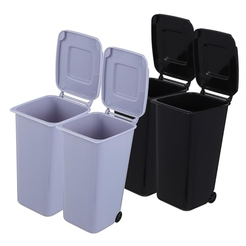 Happyyami 4 Stück Plastik Mini Mülleimer mit Deckel und Schwarz Kleiner Schreibtisch Abfalleimer und Stifthalter für Büro und Schlafzimmer Praktischer Desktop Papierkorb Happyyami 4 Stück Plastik Mini Mülleimer mit Deckel und Schwarz Kleiner Schreibtisch Abfalleimer und Stifthalter für Büro und Schlafzimmer Praktischer Desktop Papierkorb von Happyyami