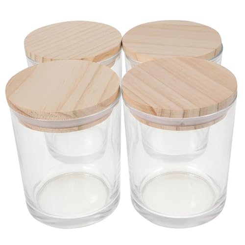 Happyyami 4 Stück Teiliges Glas Kerzengläser mit Bambusdeckel Luftdichte Aromakerzengläser Klare Kerzengläser zum Befüllen Vielseitig für Kerzenherstellung und Aufbewahrung Happyyami 4 Stück Teiliges Glas Kerzengläser mit Bambusdeckel Luftdichte Aromakerzengläser Klare Kerzengläser zum Befüllen Vielseitig für Kerzenherstellung und Aufbewahrung von Happyyami