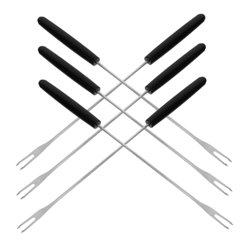 Happyyami 6 Stück Teiliges Fonduegabel aus Edelstahl mit Hitzebeständigem Griff Vielseitig für Käse Schokoladen und Fleischfondue Spülmaschinenfest Langstielig für Dessertspieße und von Happyyami