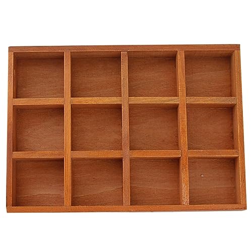 Happyyami Kasten Kaffeepad Organizer Holz 12 Fächer Holzkiste Pflanzgefäße Tablett Sukkulenten Holz Topf Kaktus Topf Holz Schmuck Organizer Box Holzpaletten Pflanze Gegenstandsfeld Hölzern von Happyyami