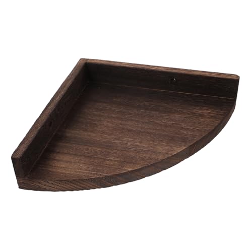 Happyyami Eck Wandregal aus Holz Schwebendes für Wohnzimmer Badezimmer Rustikales Design Platzsparend Langlebig Einfache Montage von Happyyami