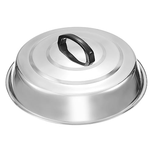 Happyyami Edelstahl Kochtopfdeckel Hochwertiger Runder Dampfdeckel Für Gleichmäßiges Kochen Für Pfannen Grill Und BBQ Mit Komfortablem Kunststoffgriff Vielseitig Einsetzbar von Happyyami