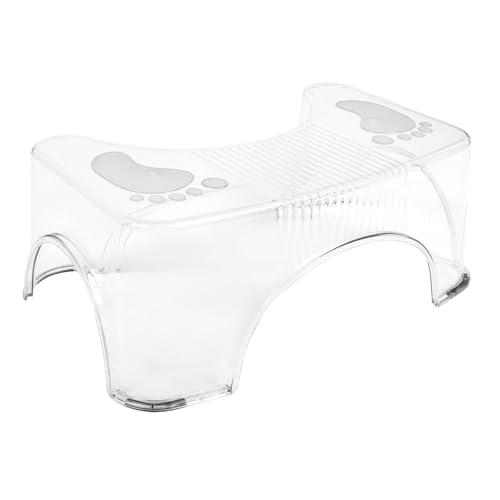 Happyyami Multifunktionaler Badezimmer Hocker Transparenter Rutschfester Toilettenhocker für Erwachsene und Junge Mädchen Praktischer Fußstütze für Toilettentraining und Entspannung im Badezimmer von Happyyami