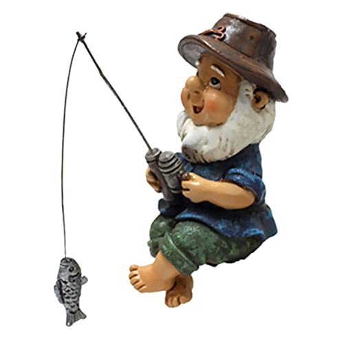 Happyyami Garten Zwerg Statue Aus Harz Angler Deko Figur Für Teichlandschaft Niedlicher Gartenzwerg Für Außenbereich Kreative Gartenornamente von Happyyami