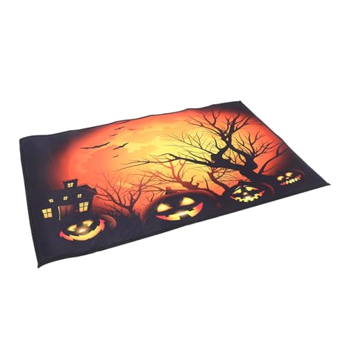 Happyyami Halloween Fußmatte Rutschfestes Design für Wohnzimmer Schlafzimmer Küche und Badezimmer Superweiche Wasserabsorbierende und Tragbare Fußmatte mit Schickem Halloween von Happyyami