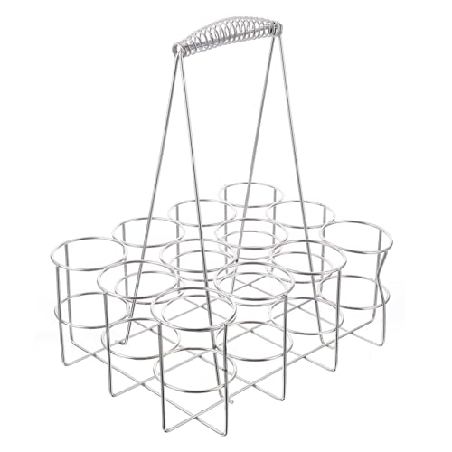 Happyyami Handlicher Bierflaschen Träger Metallkorb für Flaschen Rostfrei Tragbar Kompakt und Robust als Bierlager Korb für Grill und Outdoor Praktischer Flaschenhalter für Unterwegs von Happyyami