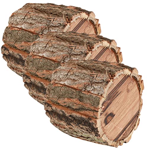 Happyyami Haushaltsdekoration Holz-Pflanzgefäß Blumenbehälter: Rinden-Blumentopf Kleiner Holzkübel Fass-Pflanzgefäße Rustikale Blumen-Pflanzgefäße für Innen- Kleine Pflanzenhalter 3St von Happyyami
