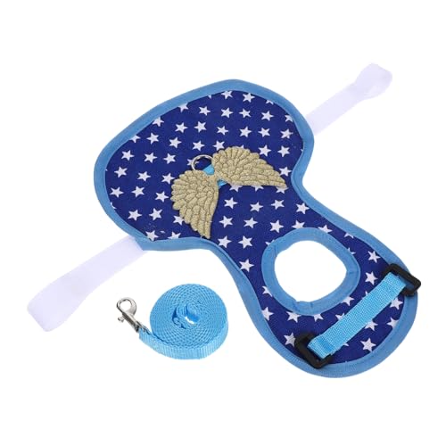 Happyyami Hühnervest für Hühner und Enten Stilvolles Verstellbares Geschirr mit Leine für Geflügel Komfortabel und Sicher für Herbst und Winter Blau mit Sternen von Happyyami
