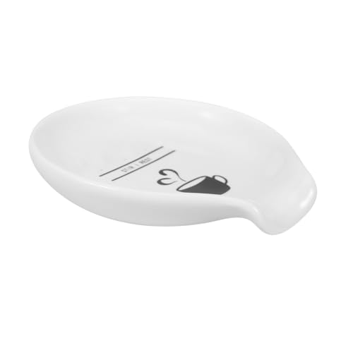 Happyyami Keramik Löffelablage Wiederverwendbar Spülmaschinenfest Küchenzubehör Langlebiger Löffelhalter Praktische Utensilienablage Stilvolles Design für Küchenarbeitsplatte von Happyyami