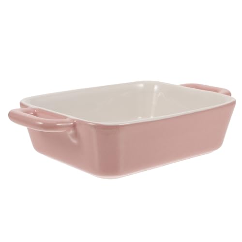 Happyyami Keramische Backform Rosa Rechteckige Mikrowellen Backform aus Hochwertigem für Aufläufe und Lasagne Leicht zu Reinigen und Elegant der Küche von Happyyami