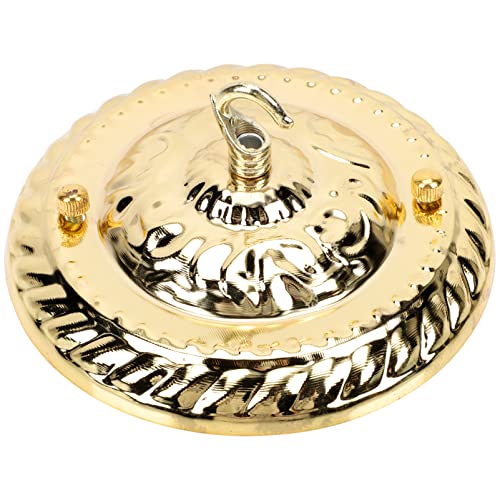 Happyyami Kronleuchter Baldachin Kit Vintage Metall Deckenleuchte Baldachin Decke Grundplatte mit Haken Pflanzenaufhänger Zubehör für Pendelleuchte Kronleuchter Golden von Happyyami