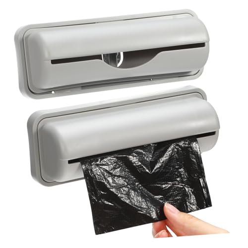 Happyyami Müllbeutelspender mit Haken Wandhalterung Müllbeutelbox Aufbewahrungsbox für Küche Bad und Waschküche Multifunktionaler Abfallbeutel Organizer Verlängert von Happyyami