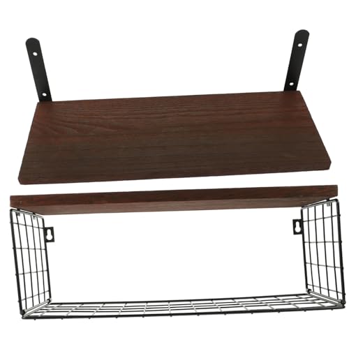 Happyyami Rustikales Wandregal aus Holz Schwebendes Wandboard mit Hoher Tragkraft Vielseitiges Aufbewahrungsregal für Wohnzimmer Küche und Bad Dekoratives Design zur Raumgestaltung von Happyyami