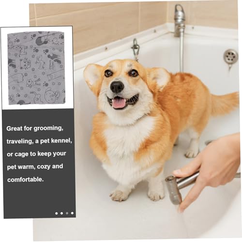 Happyyami Saugstarkes Cartoon Haustier Handtuch Mikrofaser Schnell Trocknend Weiches Hundebadetuch für Zuhause und Katzenbad Tiermotiv von Happyyami