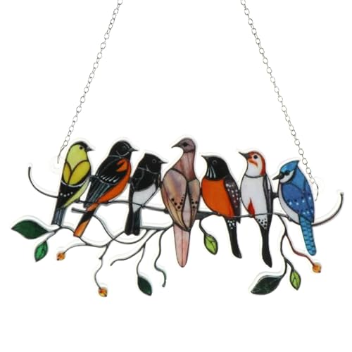 Happyyami Schmücken Pfau Sonnenfänger Kleiner Vogel Glasanhänger Sonnenfänger Aus Buntglas Kardinalverzierung -kristall-sonnenfänger Ornamente Glas Erröten Acryl Perlmutt von Happyyami