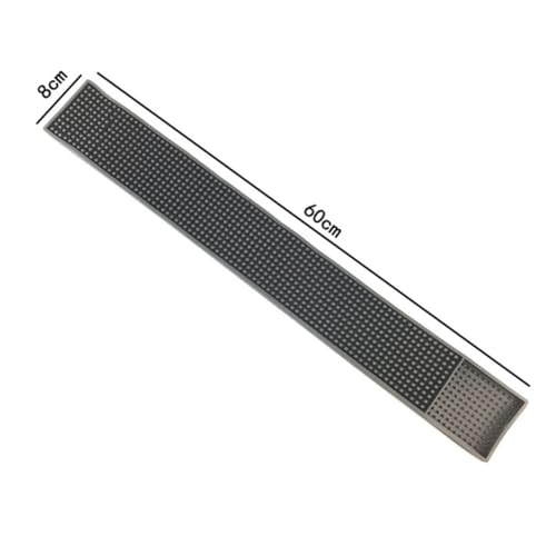 Happyyami Schwarze Silikon Drainagematte mit Tiefen Rillen Rutschfeste Wasserdurchlässige Thekenmatte für Bar und Küche Robust Leicht zu Reinigen als Geschirr und Obstabtropfmatte von Happyyami