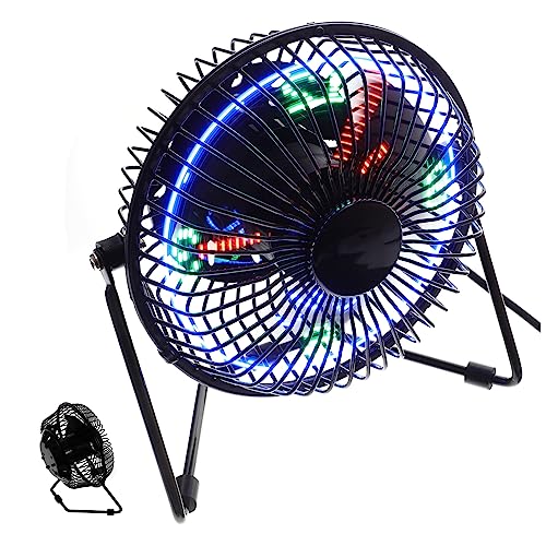 Happyyami Temperaturlüfter Uhren Büro Kühlung LED digital Mini Junior USB Kühlventilator tragbar kleiner tragbarer Black von Happyyami