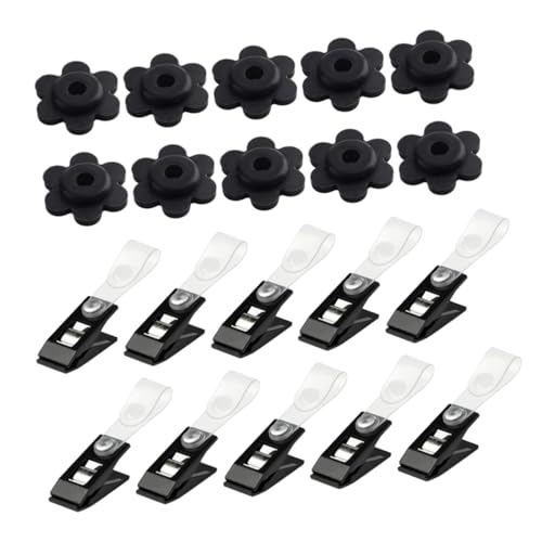 Happyyami Fahnenmast-Clips Für Gartenflaggen Winddichter Fahnen-Stopper Klemmclip Für Masten Und Stangen Rasenfahnen-Clip Gartenpfahl-Stopper Passend Für Diverse Flaggenhalter Schwarz von Happyyami