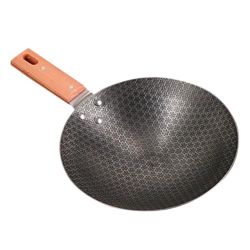 Happyyami Kleiner Edelstahl Wok Mit Holzgriff Hochtemperaturbeständige Antihaft-pfanne Für Camping Und Gasherd Vielseitig Einsetzbar Für Braten Kochen Und Dämpfen von Happyyami