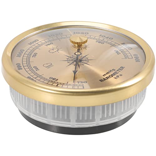 Happyyami Zifferblattbarometer Luftdruck Messgerät Einstellbares Aneroidbarometer Barometer Mit Wandanzeige Hygrometer Raumluftfeuchtigkeit Hängendes Manometer Tragbar Metall Wetterstation von Happyyami