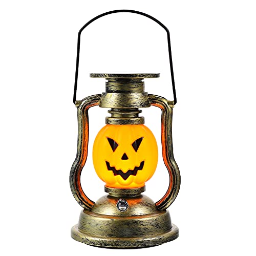 Happyyami LED-Nachtlicht Tragbare Laterne Halloween Solar Laterne Jack- O- Laterne Kürbis Nacht Lampe Handheld Garten Licht Halloween Lampe Ornament für Halloween Party ( Farbe Sortiert ) von Happyyami