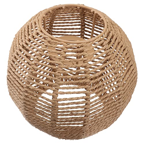 gewebter mit Lampenschirm, Rattan, Rüstung, Retro, Deckenleuchte, 15 x 15 cm, für Wohnzimmer, Schlafzimmer, Hotel, Restaurant, (CKF157HX14075X76O) von Happyyami