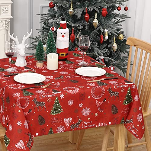 Hapterouse Tischdecke Rote Weihnachtstischdecken Tischdecke Abwaschbar Quadratische Tischdecke Weihnachten Wasserfeste Tischdecke für Weihnachtsfeiern Urlaub Winter Heimdekoration,132x132cm Hapterouse Tischdecke Rote Weihnachtstischdecken Tischdecke Abwaschbar Quadratische Tischdecke Weihnachten Wasserfeste Tischdecke für Weihnachtsfeiern Urlaub Winter Heimdekoration,132x132cm von Hapterouse