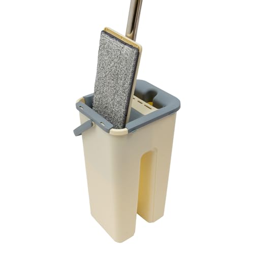 Flach Wischmopp mit Eimer 2 in 1 Putzeimer mit Wischmop Mop Set mit Verstellbarer Griff und 10 Mikrofaser Wischpads Drehbar 360 ° Nass & Trocken für jeden Boden Flach Wischmopp mit Eimer 2 in 1 Putzeimer mit Wischmop Mop Set mit Verstellbarer Griff und 10 Mikrofaser Wischpads Drehbar 360 ° Nass & Trocken für jeden Boden von HarBin-Star