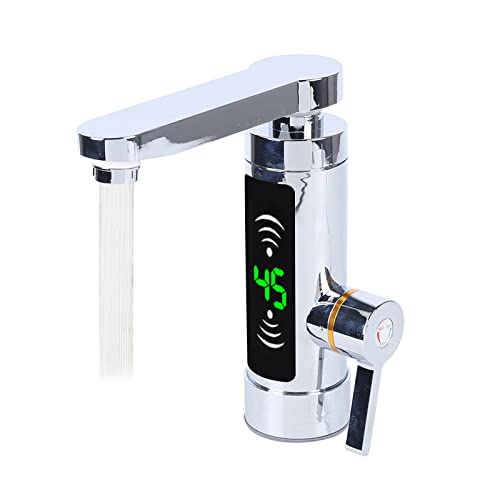 HarBin-Star 3000W Elektrisch Wasserhahn, 360° Drehbarer LED Wasserhahn, Durchlauferhitzer Sofort Heizung, Durchlauferhitzer Armatur mit Digitale Wassertemperaturanzeige, IPX4 Wasserdicht von HarBin-Star