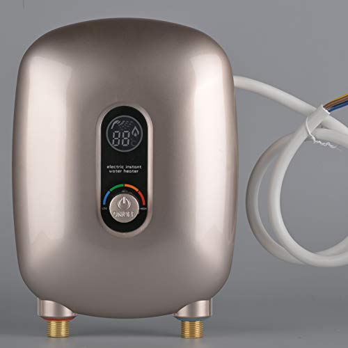 HarBin-Star 6500W Mini Durchlauferhitzer 220v Warmwasserbereiter Elektrisch Instant Klein Durchlauferhitzer mit LED Temperaturanzeige für Küche und Badezimmer, 3 Sekunden Schnelles Aufheizen von HarBin-Star