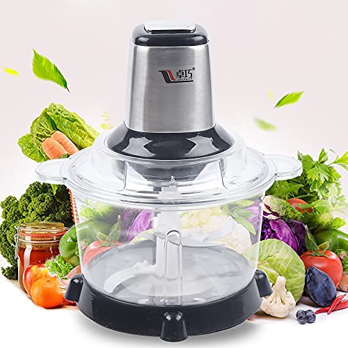HarBin-Star Elektrischer Zerkleinerer 5L, Elektrischer Küchenhelfer Multifunktionaler Fleisch und Gemüse Mini Küchenmaschine für Obst Gemüse Fleisch Gewürze usw von HarBin-Star