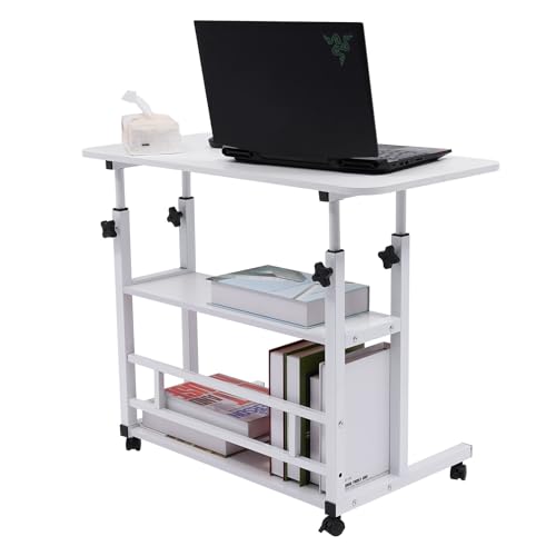HarBin-Star Höhenverstellbarer Schreibtisch, 80 x 40 cm Computertisch Stehpult mit Tisch Rollen, Ergonomisches Sitz Stehpult von HarBin-Star