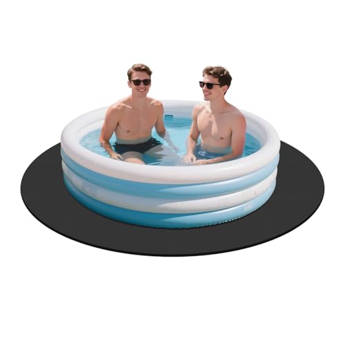 HarBin-Star - Unterlage Rund 196cm, Eva Pool Unterlage Outdoor, Whirlpool Unterlage Rund, Bodenmatte für Outdoor Whirlpools, Poolunterlage Pool Untergrund (Schwarz) von HarBin-Star