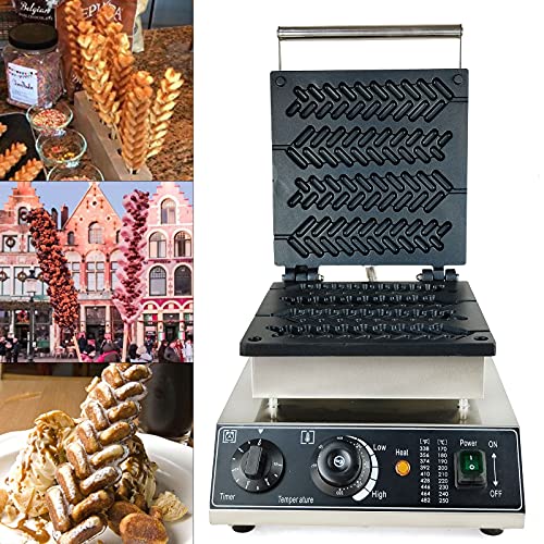 HarBin-Star Waffeleosen, 1700W Kommerziell Antihaftpfanne Weizenstiel Waffelmaker Waffeleisen Waffelmaschine, Maker Backt 4 Waffeln/Hot Dogs in 3-5 Minuten von HarBin-Star