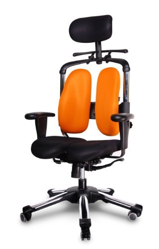 HARASTUHL® - ergonomischer Bürostuhl - NIE 04 - gesundes & langes Sitzen bis zu 12H - INNOVATIVER Bürostuhl bandscheibenvorfall - von 1,50m bis 1,95m - Druckentlastung der Bandscheiben (Orange) von HARASTUHL