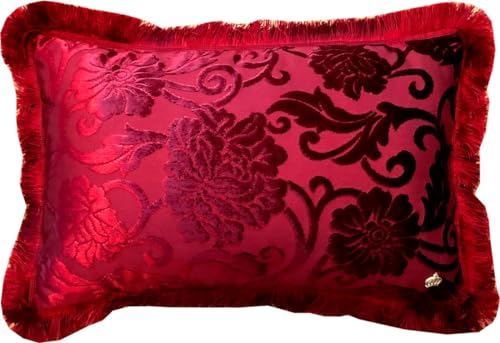 Harald Glööckler Luxus Kissen Pompöös by Casa Padrino Elegance Collection Barock Muster Bordeaux 35 x 55 cm - Luxuskissen von Harald Glööckler