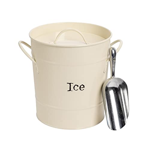 Harbour Housewares Vintage Metal Ice Eimer Mit Schaufel - Creme von Harbour Housewares