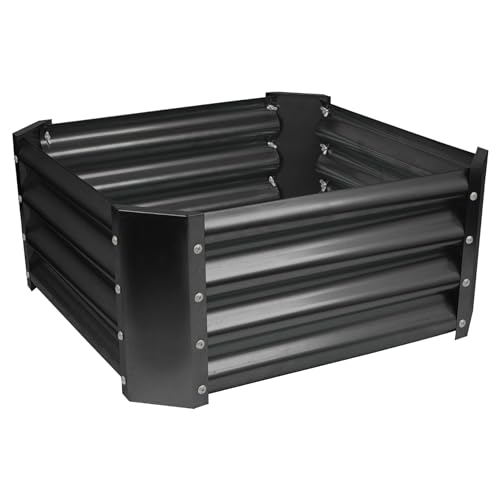 Harbour Housewares 1x Anthrazit 60cm x 60cm Quadratisch Galvanisierter Stahl Hochbeet für den Garten - Groß Draussen Gemüse Blume Wachsen Pflanzer Trog Kasten von Harbour Housewares