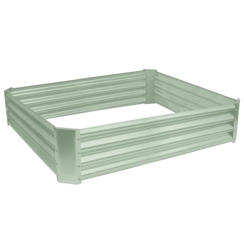 Harbour Housewares 1x Grün 120cm x 120cm Quadratisch Galvanisierter Stahl Hochbeet für den Garten - Groß Draussen Gemüse Blume Wachsen Pflanzer Trog Kasten von Harbour Housewares