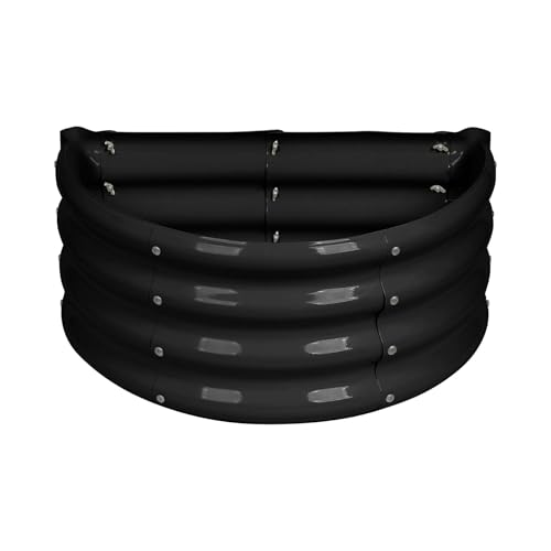 Harbour Housewares 1x Halbkreisförmig Hochbeet aus Verzinktem Stahl - 60cm x 30cm - Anthrazit - Groß Draussen Gemüse Wachsen Pflanzer Trog von Harbour Housewares